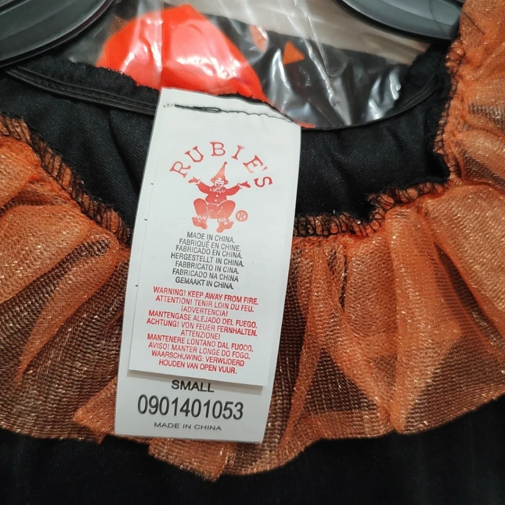New Rubie's Pumpkin Witch Halloween Costume Tutu Dress, Tights and Hat Set Small - Picture 5 of 7
